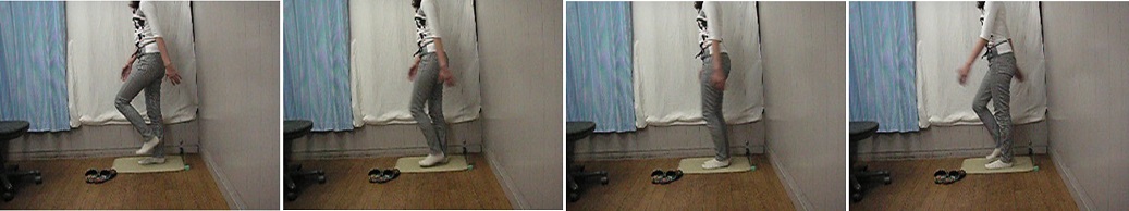 足踏み運動の重心バランス測定画像です。